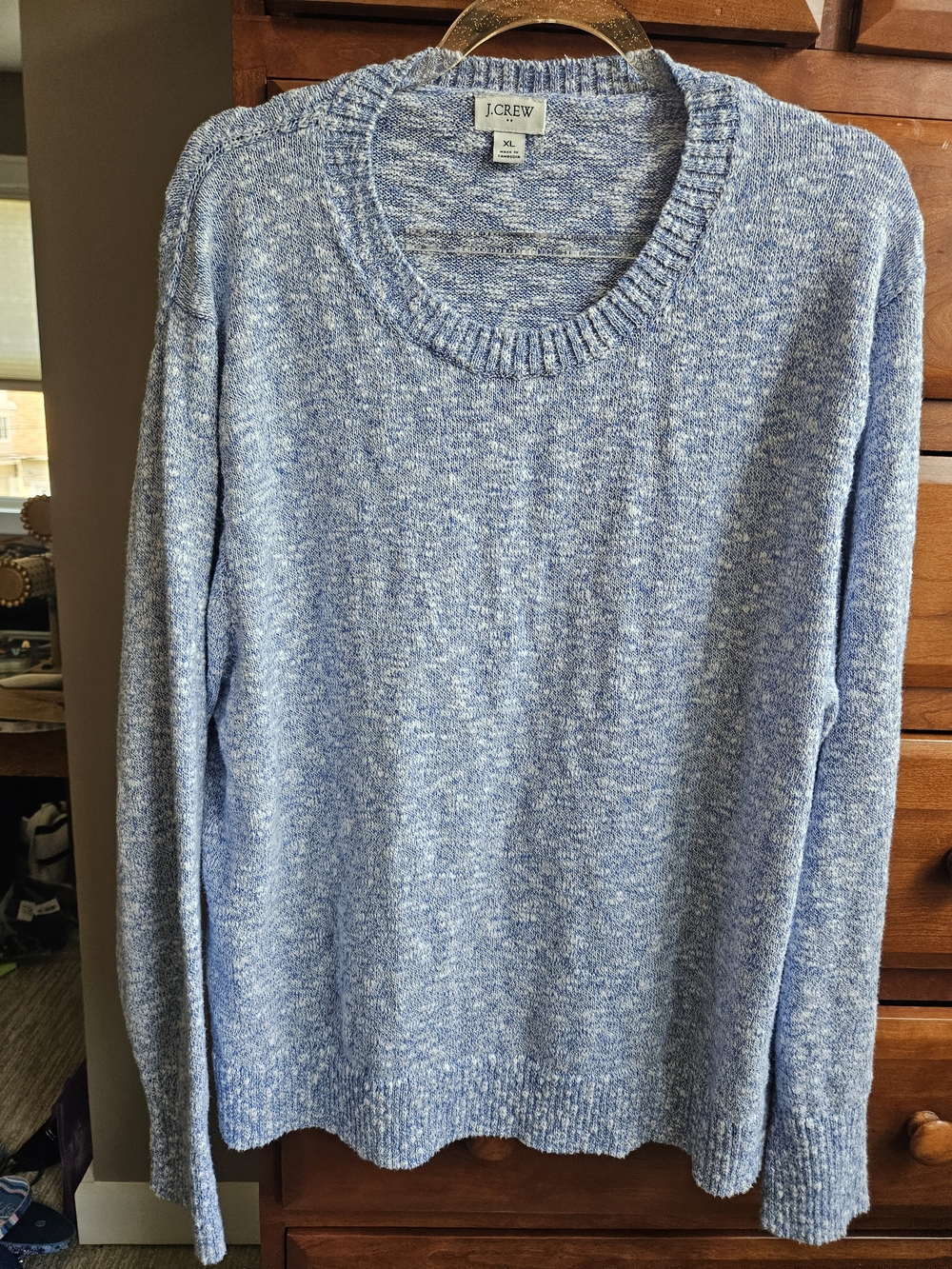 J. Crew Heathered Light Blue Crewneck Sweater